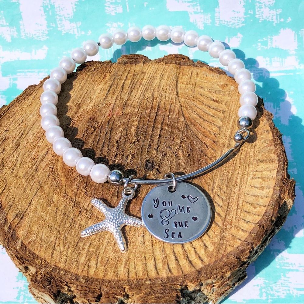 🆕 You Me and the Sea Pearl Bangle Bracelet